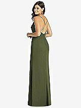 Rear View Thumbnail - Olive Green Criss Cross Back Mermaid Wrap Dress