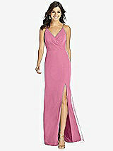Front View Thumbnail - Orchid Pink Criss Cross Back Mermaid Wrap Dress