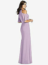 Rear View Thumbnail - Pale Purple Ruffle Cold-Shoulder Mermaid Maxi Dress