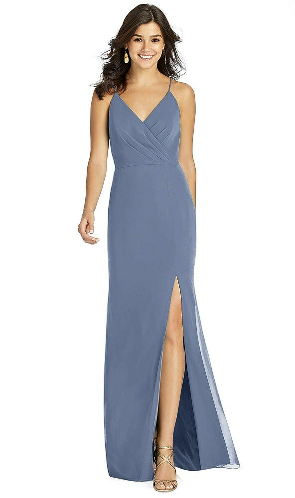 Front View - Larkspur Blue Thread Bridesmaid Style Cora
