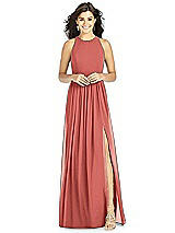 Front View Thumbnail - Coral Pink Thread Bridesmaid Style Kailyn