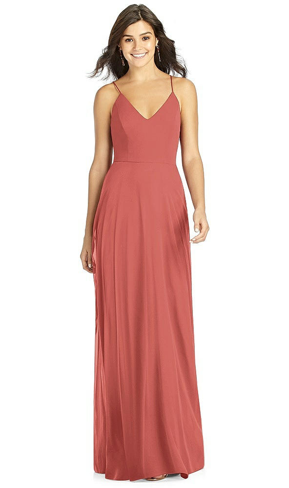 Front View - Coral Pink Thread Bridesmaid Style Ida