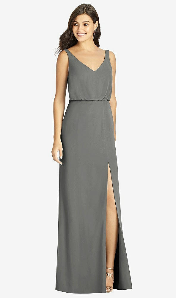Front View - Charcoal Gray Thread Bridesmaid Style Ines