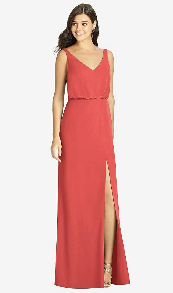 Front View - Perfect Coral Thread Bridesmaid Style Ines