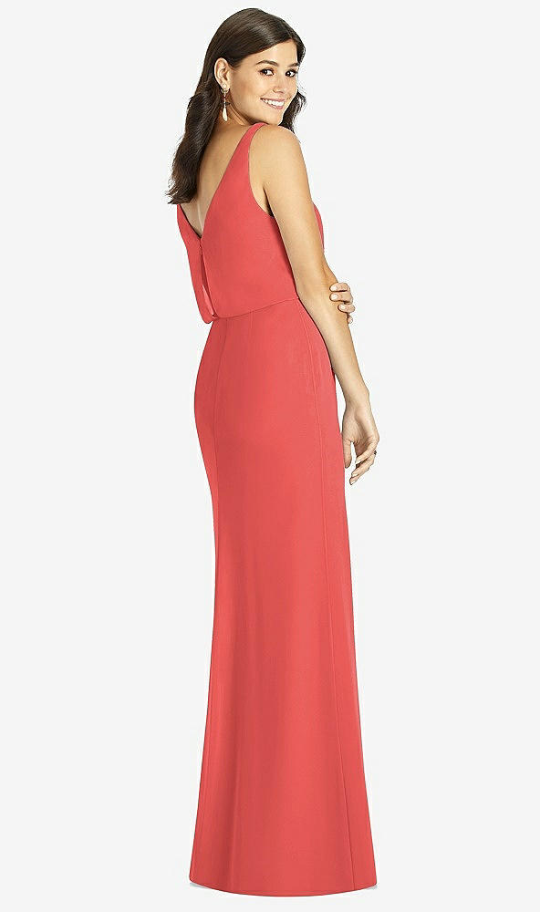 Back View - Perfect Coral Thread Bridesmaid Style Ines