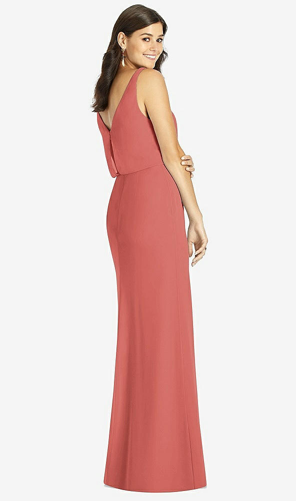 Back View - Coral Pink Thread Bridesmaid Style Ines