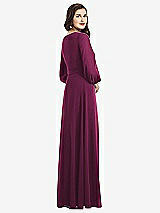 Rear View Thumbnail - Ruby Long Sleeve Wrap Maxi Dress with Front Slit