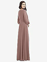 Rear View Thumbnail - Sienna Long Sleeve Wrap Maxi Dress with Front Slit