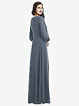 Rear View Thumbnail - Silverstone Long Sleeve Wrap Maxi Dress with Front Slit