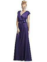 Alt View 1 Thumbnail - Regalia - PANTONE Ultra Violet Cap Sleeve Blouson Faux Wrap Dress