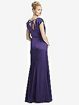 Rear View Thumbnail - Regalia - PANTONE Ultra Violet Cap Sleeve Blouson Faux Wrap Dress