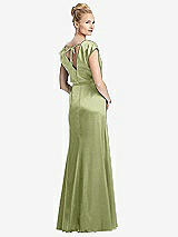 Rear View Thumbnail - Mint Cap Sleeve Blouson Faux Wrap Dress