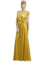 Alt View 1 Thumbnail - Marigold Cap Sleeve Blouson Faux Wrap Dress