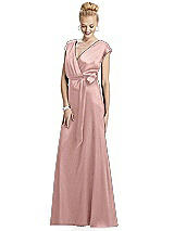 Alt View 1 Thumbnail - Rose - PANTONE Rose Quartz Cap Sleeve Blouson Faux Wrap Dress