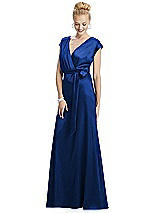 Alt View 1 Thumbnail - Sapphire Cap Sleeve Blouson Faux Wrap Dress