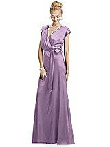 Alt View 1 Thumbnail - Wood Violet Cap Sleeve Blouson Faux Wrap Dress