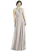 Front View Thumbnail - Taupe Silver After Six Shimmer Bridesmaid Dress 1502LS