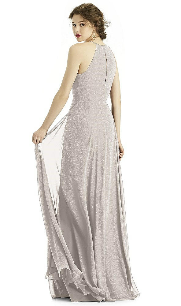 Back View - Taupe Silver After Six Shimmer Bridesmaid Dress 1502LS