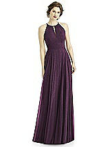 Front View Thumbnail - Aubergine Silver After Six Shimmer Bridesmaid Dress 1502LS