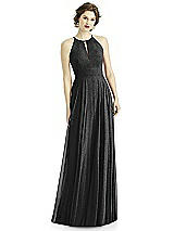 Front View Thumbnail - Black Silver After Six Shimmer Bridesmaid Dress 1502LS