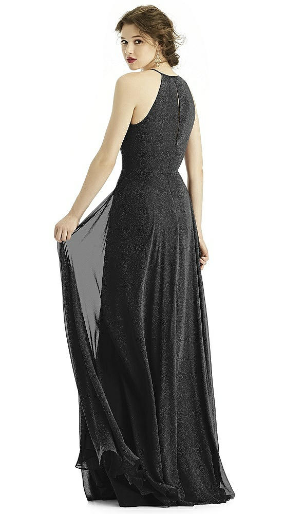 Back View - Black Silver After Six Shimmer Bridesmaid Dress 1502LS