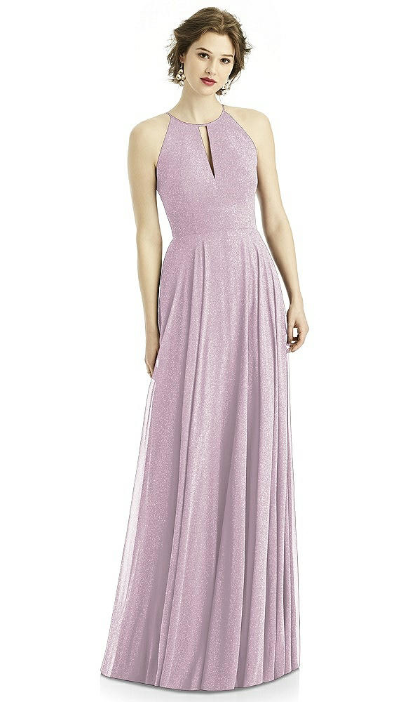 Front View - Suede Rose Silver After Six Shimmer Bridesmaid Dress 1502LS