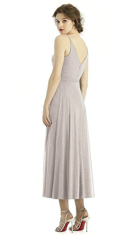 Back View - Taupe Silver After Six Shimmer Bridesmaid Dress 1503LS