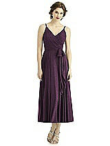 Front View Thumbnail - Aubergine Silver After Six Shimmer Bridesmaid Dress 1503LS