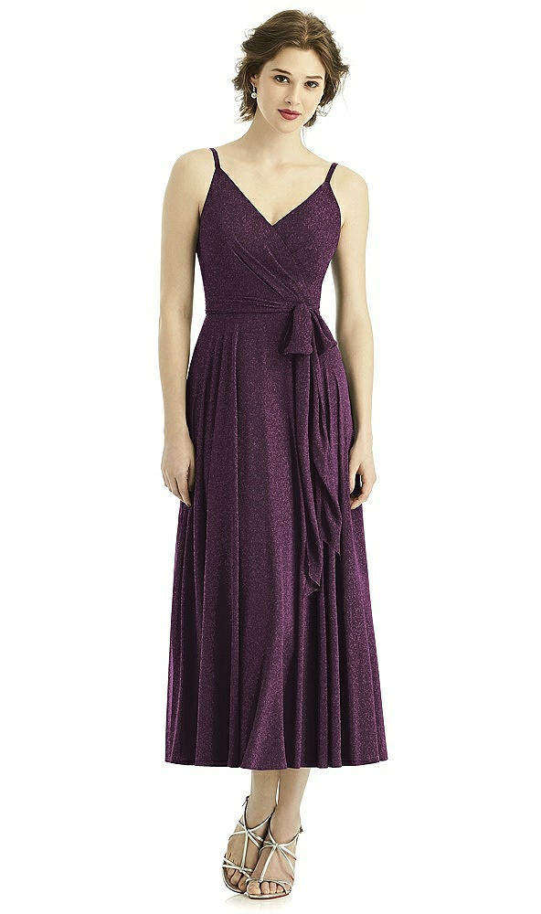 Front View - Aubergine Silver After Six Shimmer Bridesmaid Dress 1503LS