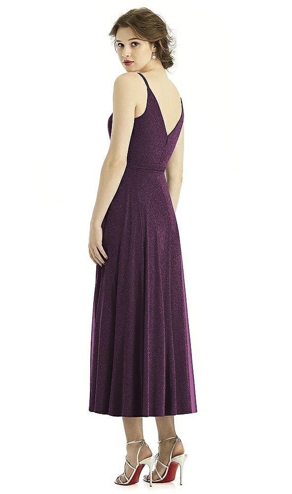 Back View - Aubergine Silver After Six Shimmer Bridesmaid Dress 1503LS