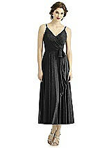 Front View Thumbnail - Black Silver After Six Shimmer Bridesmaid Dress 1503LS