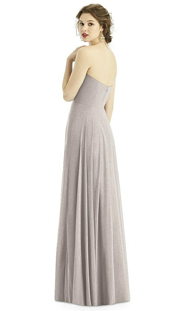 Back View - Taupe Silver After Six Shimmer Bridesmaid Dress 1504LS