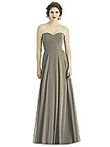 Front View Thumbnail - Mocha Gold After Six Shimmer Bridesmaid Dress 1504LS
