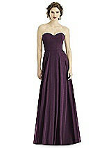 Front View Thumbnail - Aubergine Silver After Six Shimmer Bridesmaid Dress 1504LS