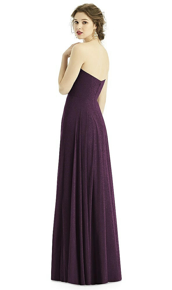 Back View - Aubergine Silver After Six Shimmer Bridesmaid Dress 1504LS