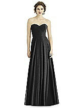 Front View Thumbnail - Black Silver After Six Shimmer Bridesmaid Dress 1504LS