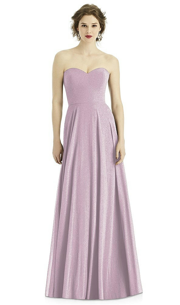 Front View - Suede Rose Silver After Six Shimmer Bridesmaid Dress 1504LS