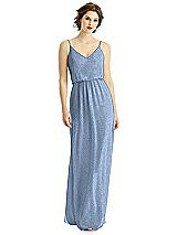 Front View Thumbnail - Cloudy Silver After Six Shimmer Bridesmaid Dress 1505LS