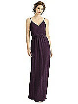 Front View Thumbnail - Aubergine Silver After Six Shimmer Bridesmaid Dress 1505LS