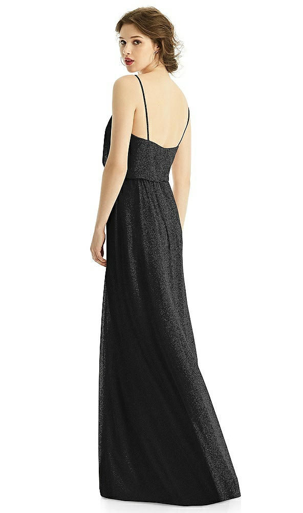 Back View - Black Silver After Six Shimmer Bridesmaid Dress 1505LS