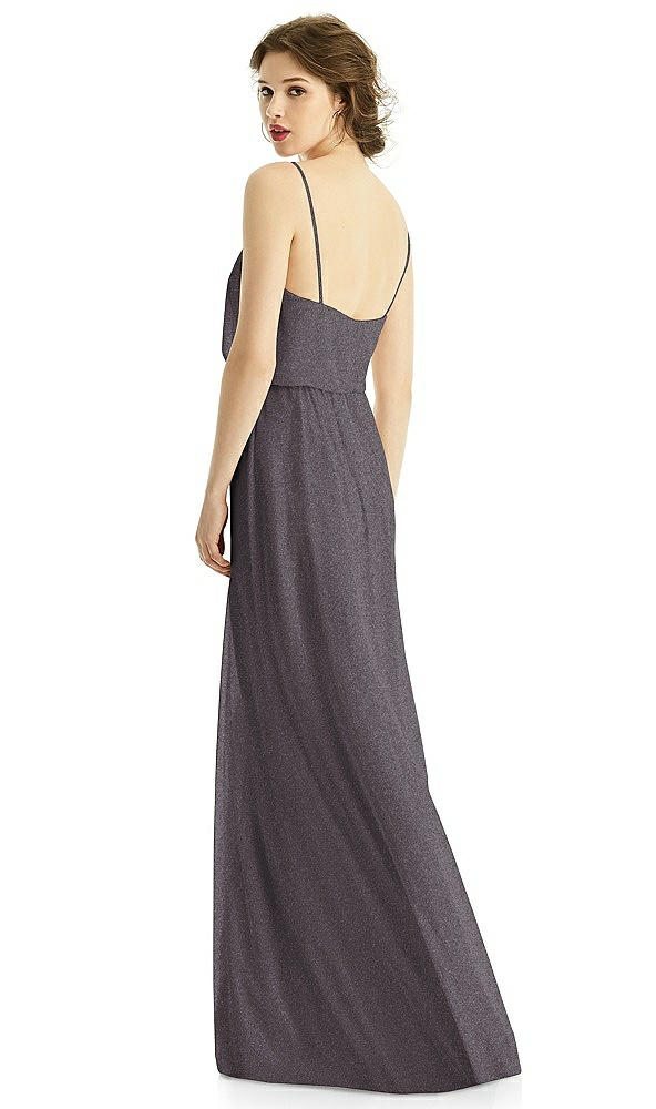 Back View - Stormy Silver After Six Shimmer Bridesmaid Dress 1505LS