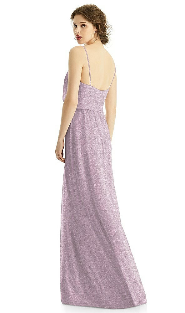 Back View - Suede Rose Silver After Six Shimmer Bridesmaid Dress 1505LS