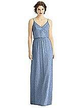 Front View Thumbnail - Cloudy Silver After Six Shimmer Bridesmaid Dress 1506LS