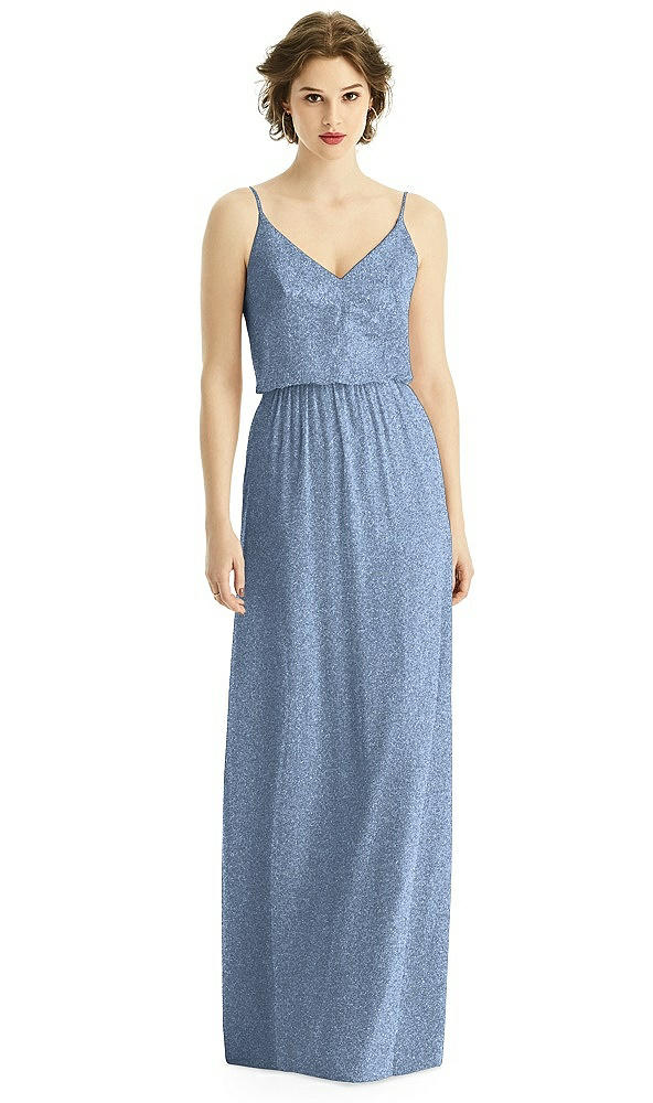 Front View - Cloudy Silver After Six Shimmer Bridesmaid Dress 1506LS