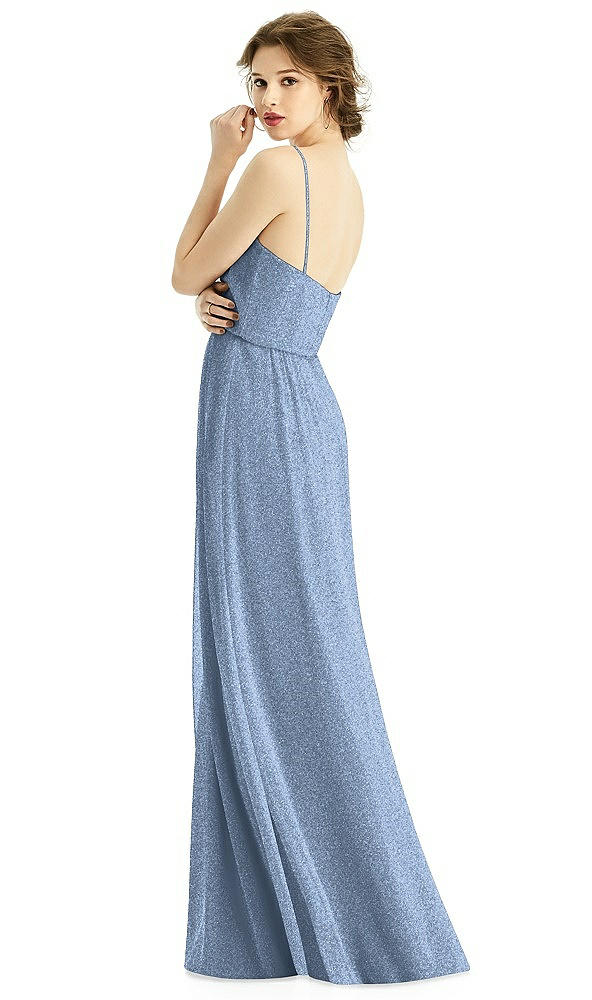 Back View - Cloudy Silver After Six Shimmer Bridesmaid Dress 1506LS