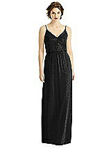 Front View Thumbnail - Black Silver After Six Shimmer Bridesmaid Dress 1506LS