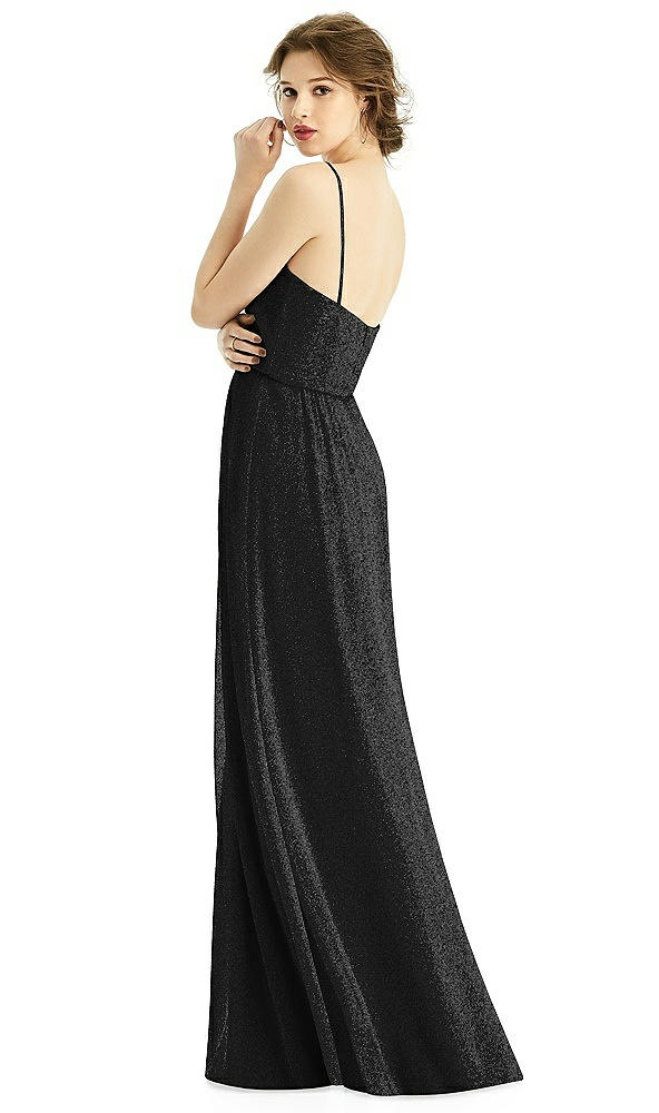 Back View - Black Silver After Six Shimmer Bridesmaid Dress 1506LS