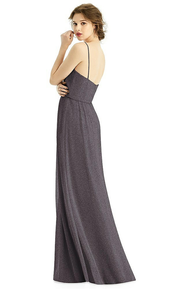 Back View - Stormy Silver After Six Shimmer Bridesmaid Dress 1506LS