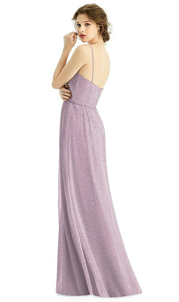 Back View - Suede Rose Silver After Six Shimmer Bridesmaid Dress 1506LS