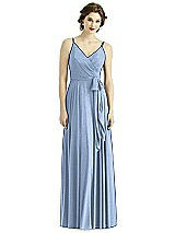 Front View Thumbnail - Cloudy Silver After Six Shimmer Bridesmaid Dress 1511LS